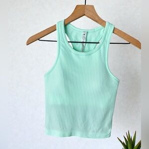 Lululemon Ebb to Street Cropped Tank Top 4 mint Green